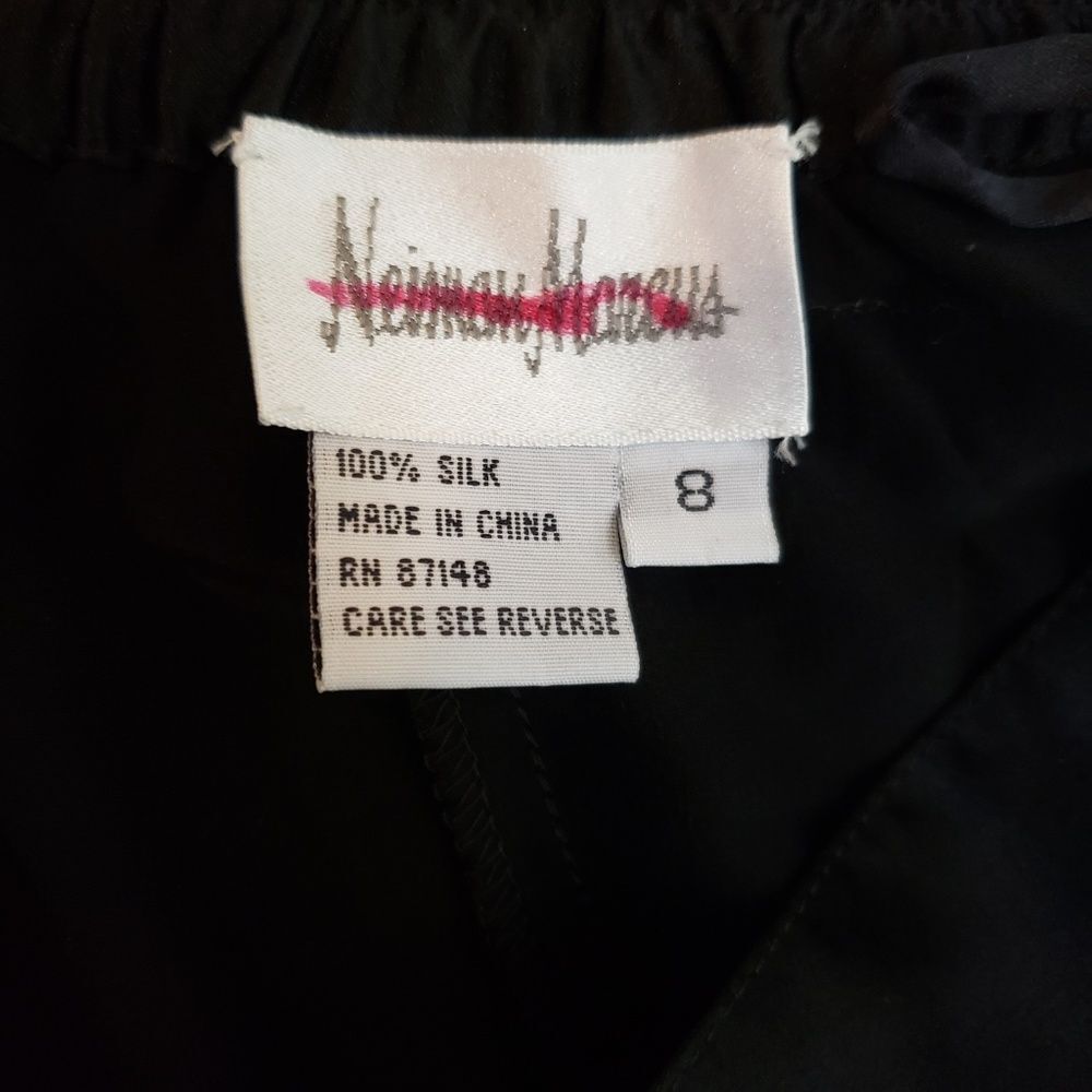 Neiman Marcus 100% Silk Black High Waisted Pants Size 8 - Picture 3 of 5